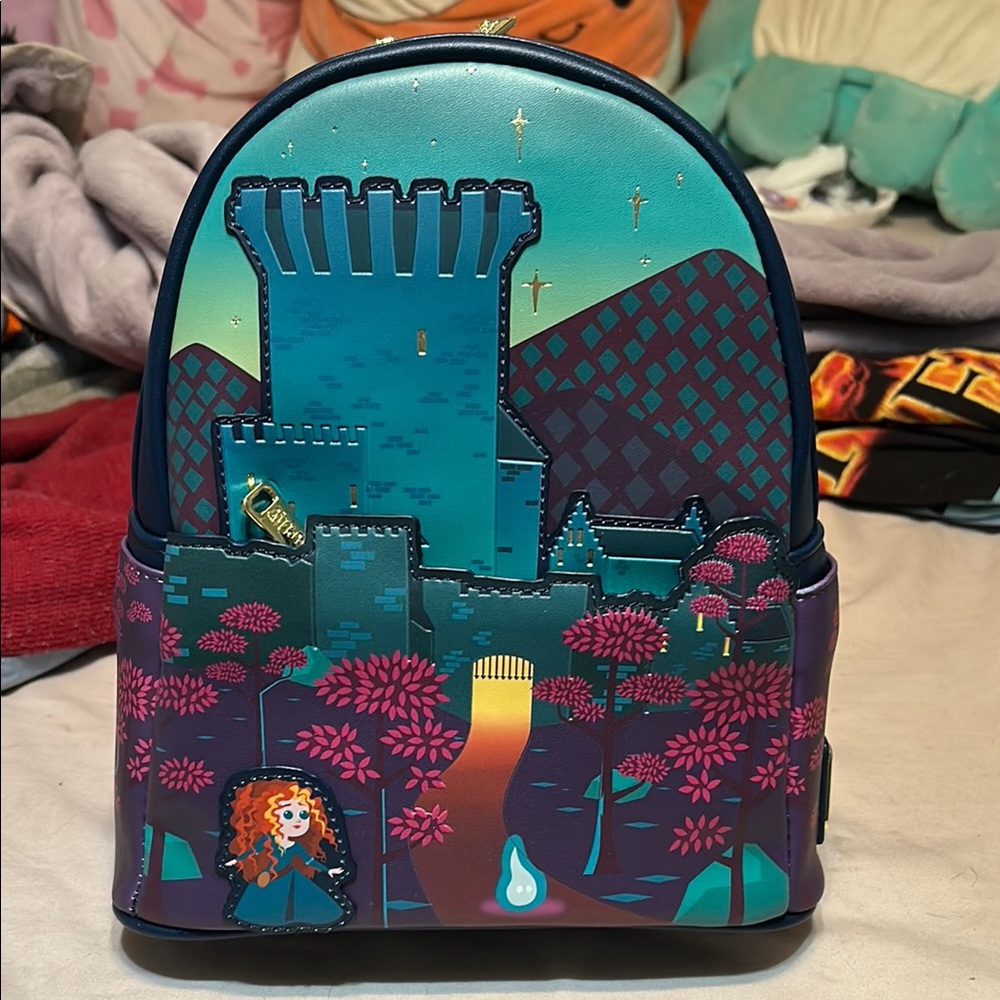 Loungefly Blue and Purple Castle Backpack